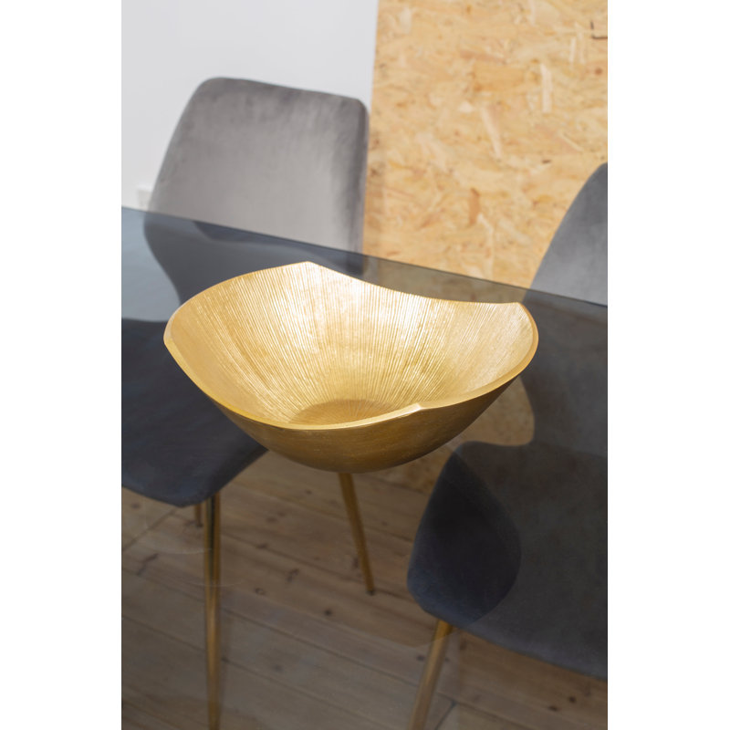 Estrella Aluminium Decorative Bowl, 12.5cm H x 32.5cm W x 29cm D