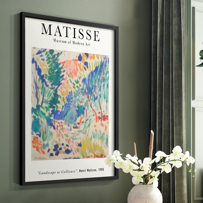 Matisse CLXXVI Framed Print - Solid Wood, Black, 20" H x 16" W x 1" D