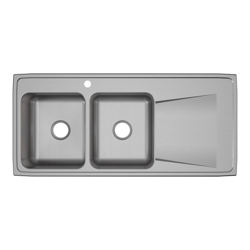 Évier de cuisine à double cuve encastrable Lustertone L 48 po x l 22 po Lustertone, Satin lustré