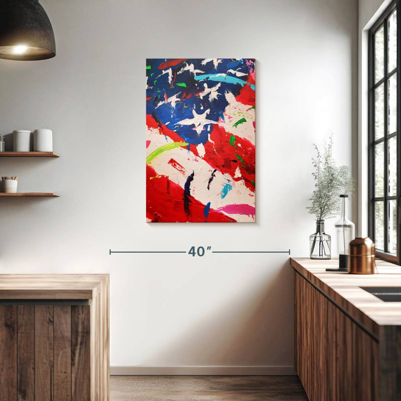 Borges Abstract American Flag, 36" H x 24" W