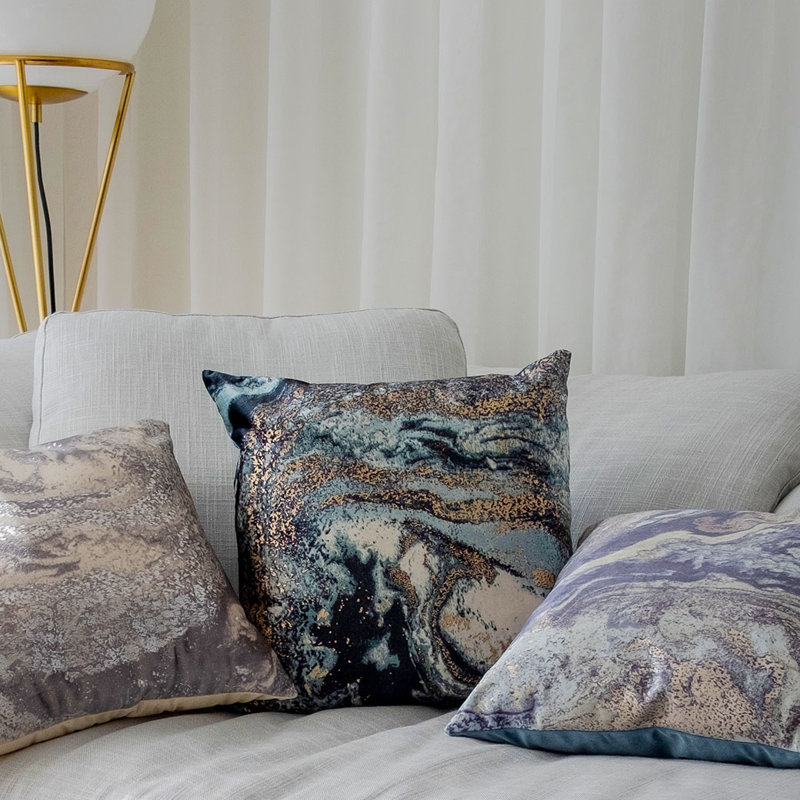 Housse et insert de coussin carré Galexy, Bleu sarcelle