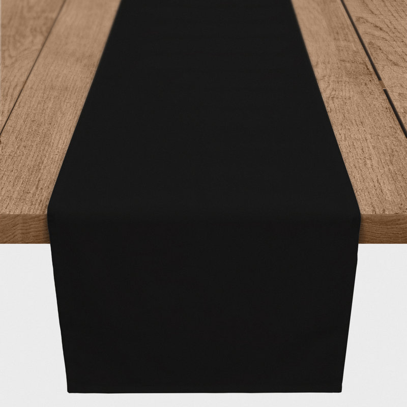Costantina Rectangle Polyester Table Runner, 16" D x 72" L, Black