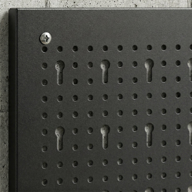 28 panneaux perforés en métal avec accessoires, 28 pièces, noir et rouge, H 0,8 po x l 47,2 po x P 23,6 po