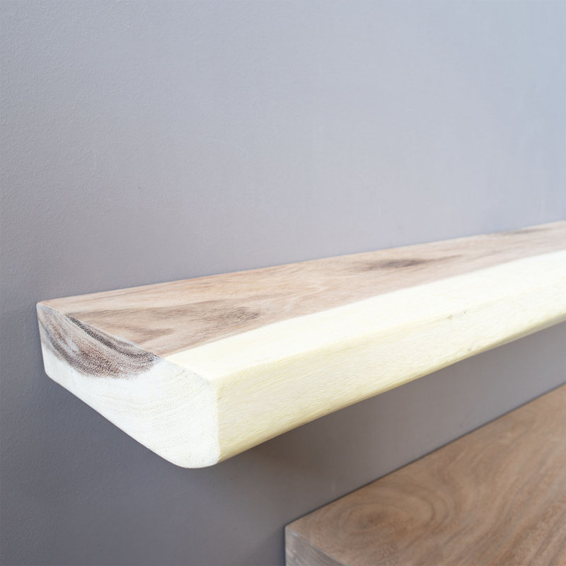 20cm W Wood Wall Mounted Shelving Unit, 5cm H x 20cm W x 90cm D