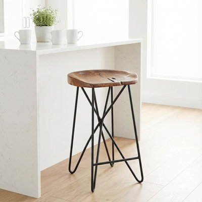Tabouret de comptoir en teck Aloha