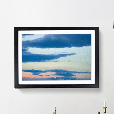 Airplane Through the Clouds 1 Piece Single Picture Frame Painting