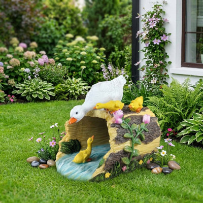 Outdoor Duck Statue Gutter Downspout Extension Eco-Friendly Resin Rain Diverter Garden Decorative Splash Block