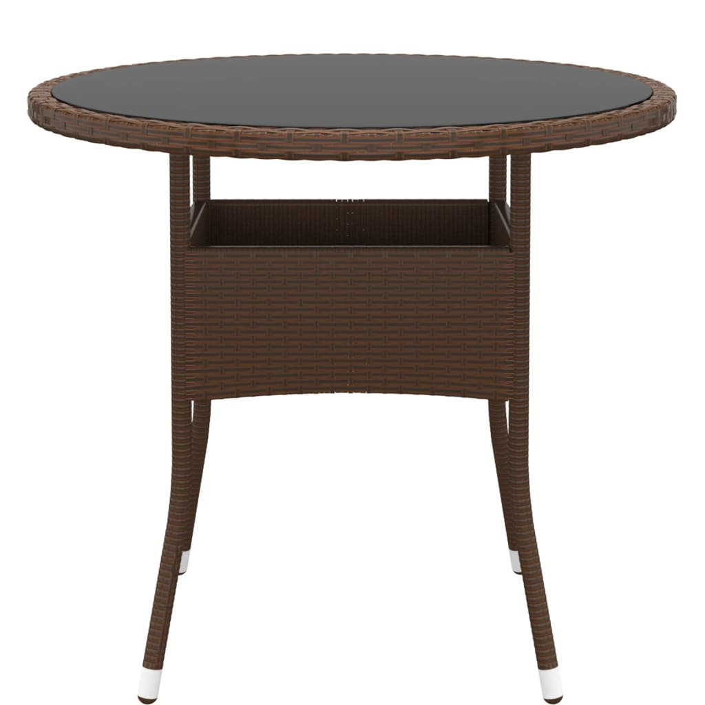 Solid Wood and Poly Rattan Garden Bistro Set