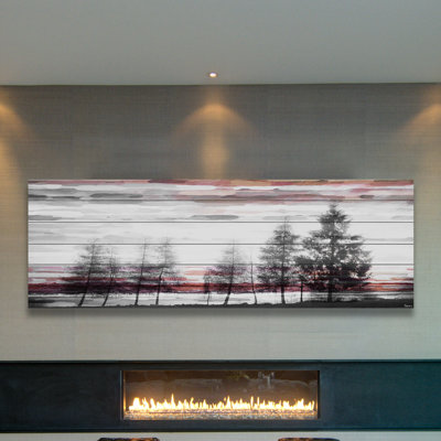 Evergreens by Parvez Taj - Panoramic Print on Wood