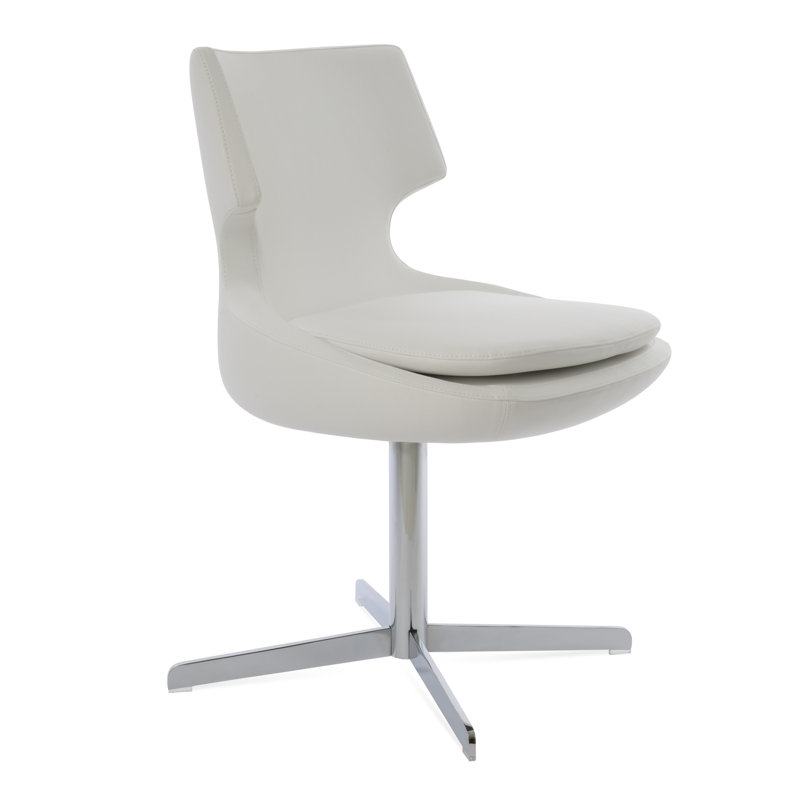 Chaise de salle à manger rembourrée Patara, Gris clair