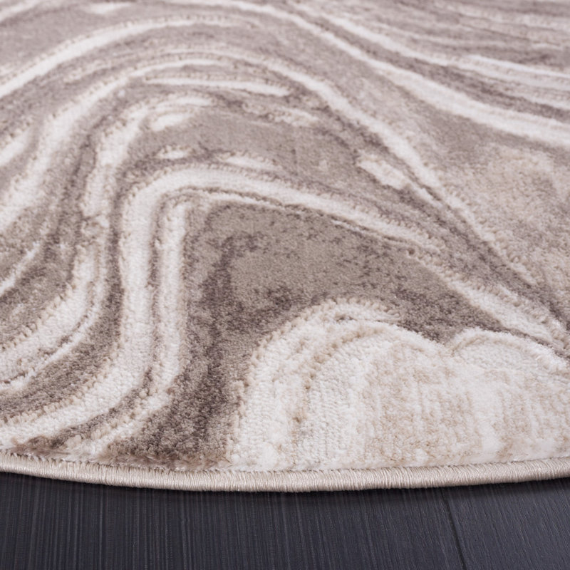 Meadow 500 Performance Abstract Rug, Round 6'7"