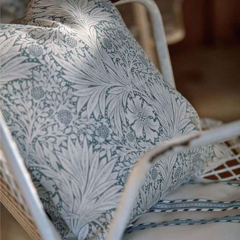 Marigold Fabric, Mineral Blue