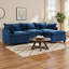 Canapé modulaire en chenille 3 places - Canapé-lit modulaire à assise profonde avec repose-pieds-1530039997
