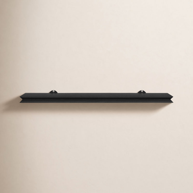 Irie Handcrafted Solid Mango Wood Floating Shelf, 1'' H x 24'' W x 6'' D, Black