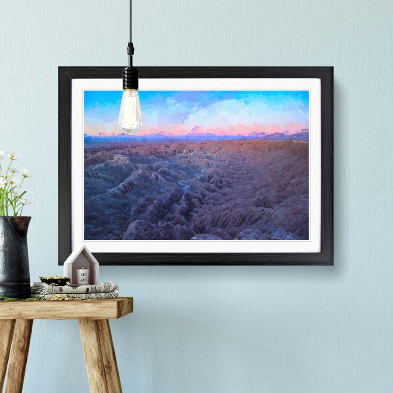 Anza-Borrego Desert California in Abstract - Picture Frame Graphic Art Print, 36cm H x 48cm W x 2cm D, Black Framed