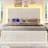 Platform Bed with LED Adjustable Headboard and Charging Port-543146574-566509730