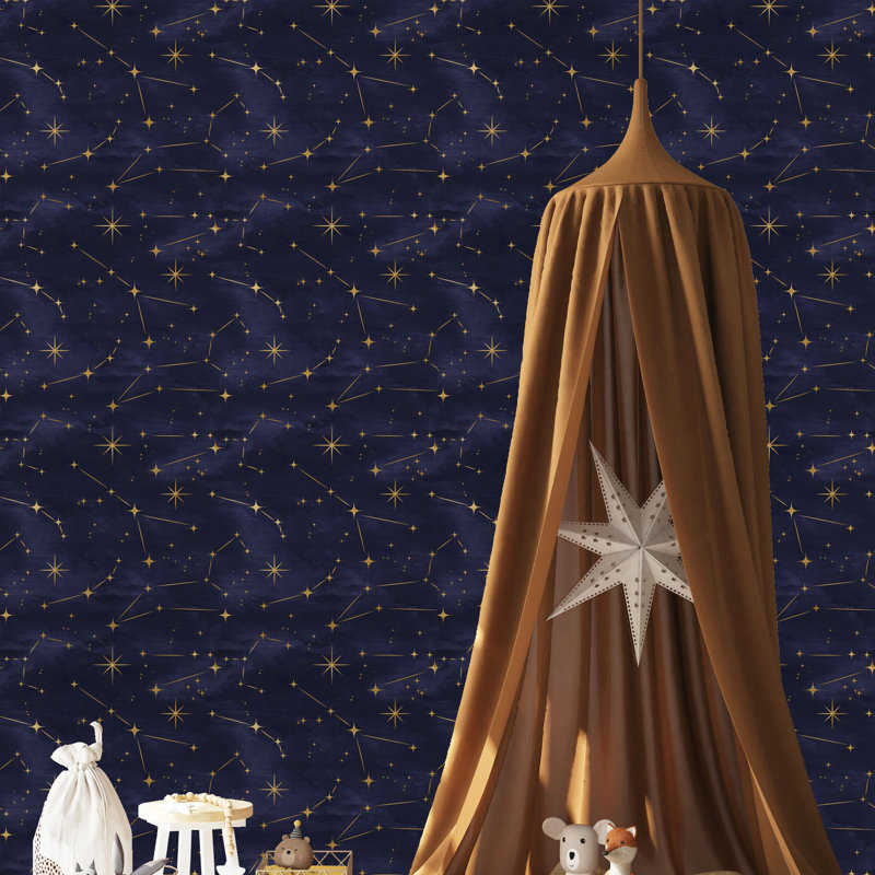 Rouleau de papier peint adhésif étoiles Fulham, L 16,67 po x l 25 po