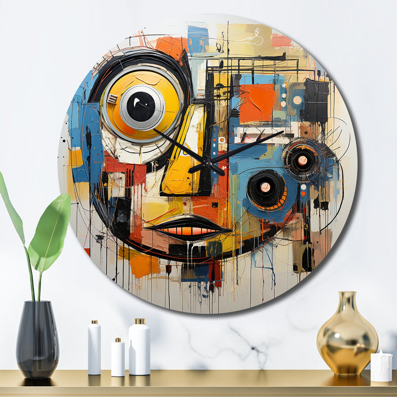 Pop Art Modern Robot IV - Horloge murale abstraite, Grand