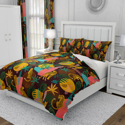 Ensemble de housse de couette et insert 3 pièces en microfibre brune