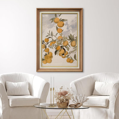 Fruits " IDEA4WALL Premium Framed Wall Art Olive Tree Olive Branch Food Print Nature Wilderness Illustrations Fine Art Farmhouse/Country Decorative Rustic Vintage Antique Classic For Bedroom "