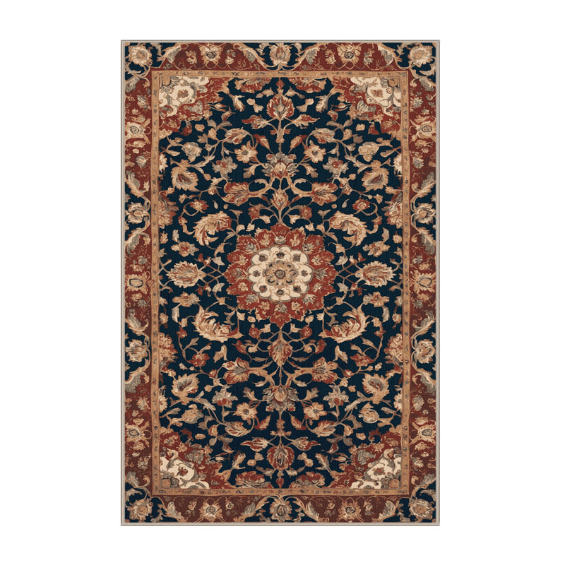 Machine Washable Persian Brown Area Rug, Rectangle 3' x 5'