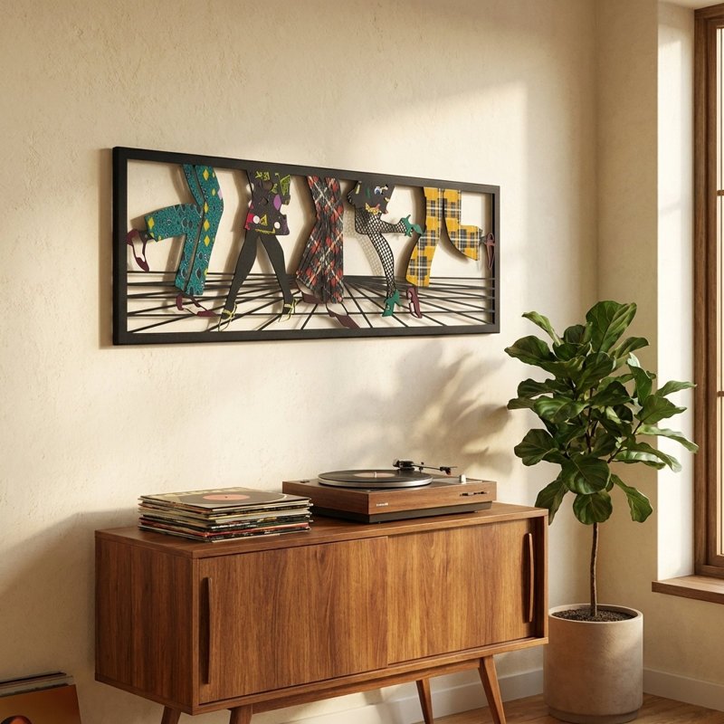 Let's Dance Colorful Metal Wall Art - 12 x 37 inches