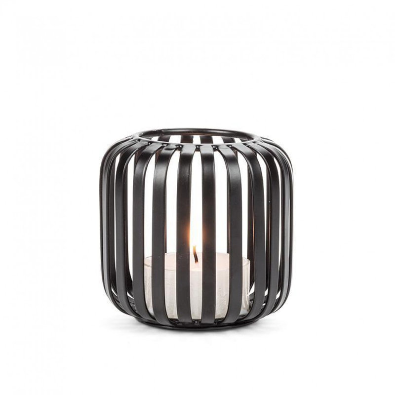 Small Ribbed Candle Holder, 3.50" H x 3.50" W x 3.50" D