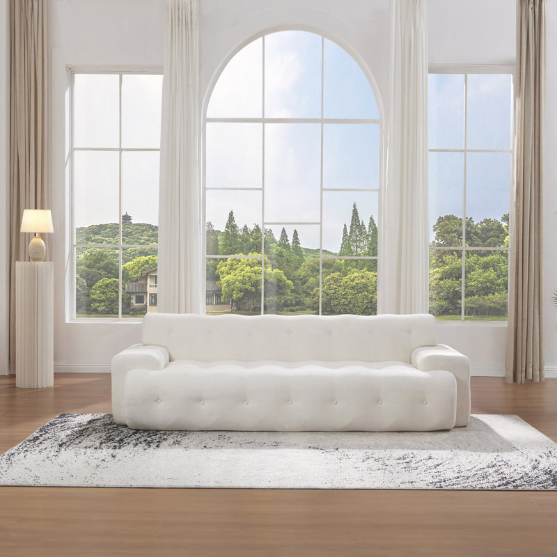 Canapé 88 po en chenille 88 po Cloud, Blanc