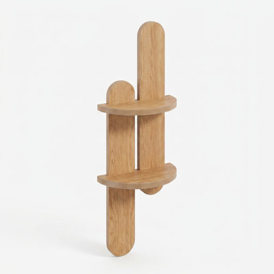 Asymmetrical Two-Tier Floating Wall Organizer Display Shelf
