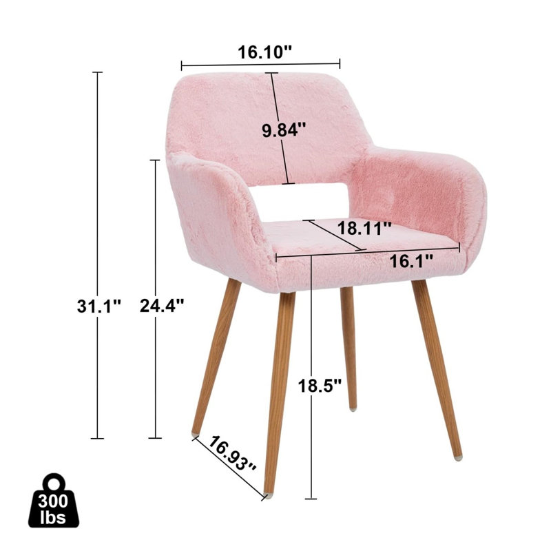 Chaise de salle à manger Outten, Rose