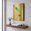 « Fleurs de turquoise 2 » par JD, tableau mural en métal doré, 30,5 x 40,5 cm-1175848760