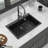 Quartz Kitchen Sink - 33X22" Black Granite Composite Drop In Kitchen Sink