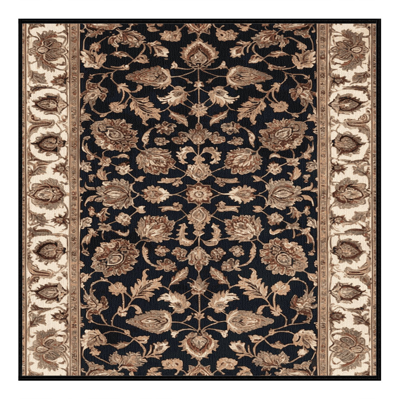 Machine Washable Persian Brown Area Rug, Square 5'