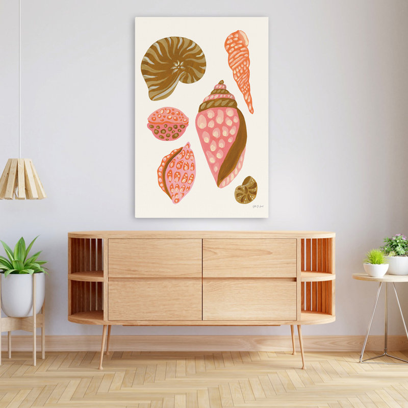 My Tropical Shell Collection I Coastal; Nautique; Tropical tropical brun côtier, H 48 po x l 32 po