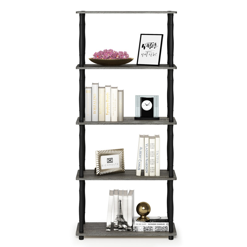 Heslin 23.6 " W Plastic Shelving Unit, French Oak Grey/Black