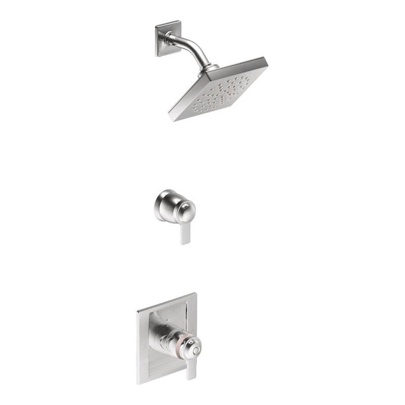 90 Degree Exact Temp Shower Faucet Trim with Lever Handle, Chrome