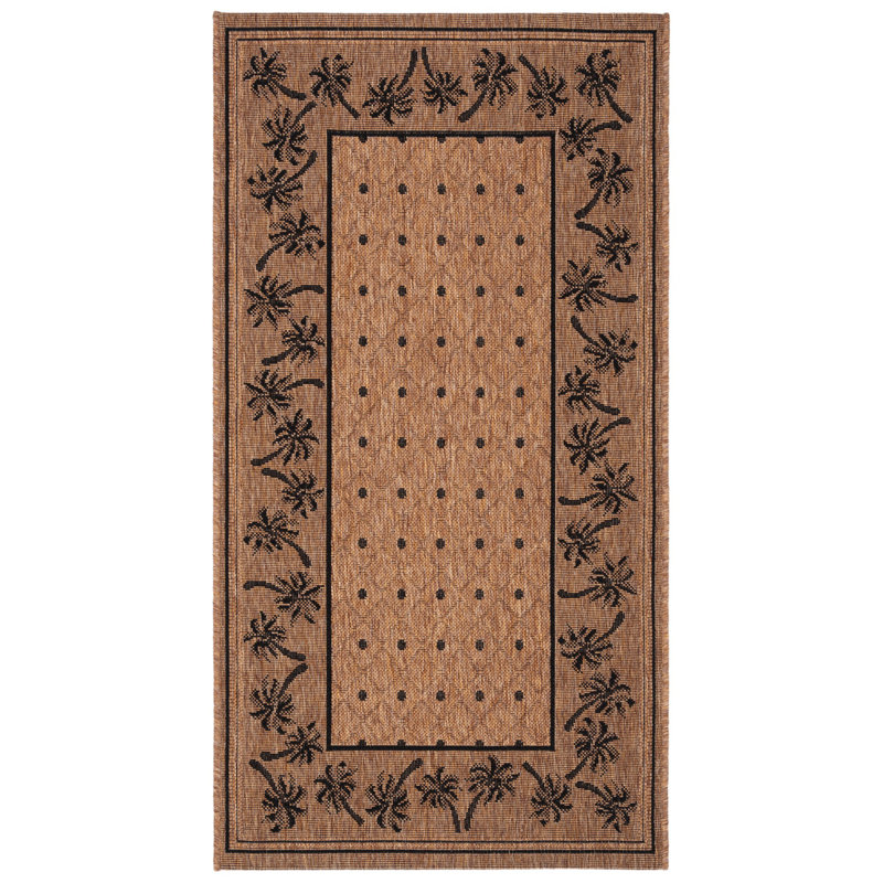 Tapis d'intérieur / extérieur à motif floral Lueck, Tapis de couloir 2 pi 7 po x 8 pi 2 po