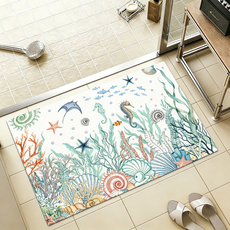 Tapis de bain minces antidérapants lavables à la machine, 20" W