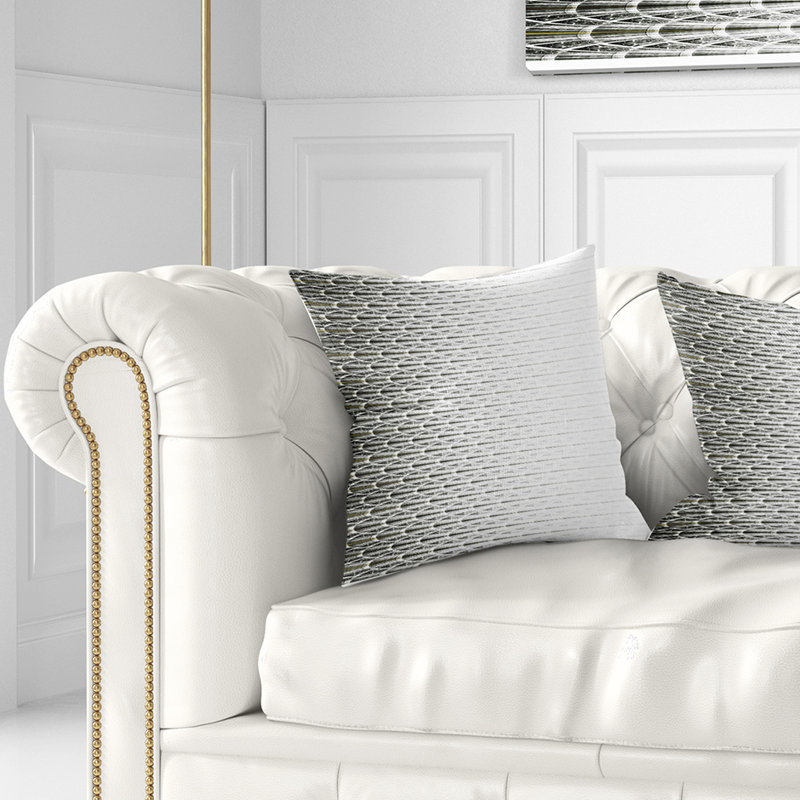 Fleur blanche fractale symétrique blanche - coussin imprimé abstrait, 16 po x 1 po, Coussin décoratif