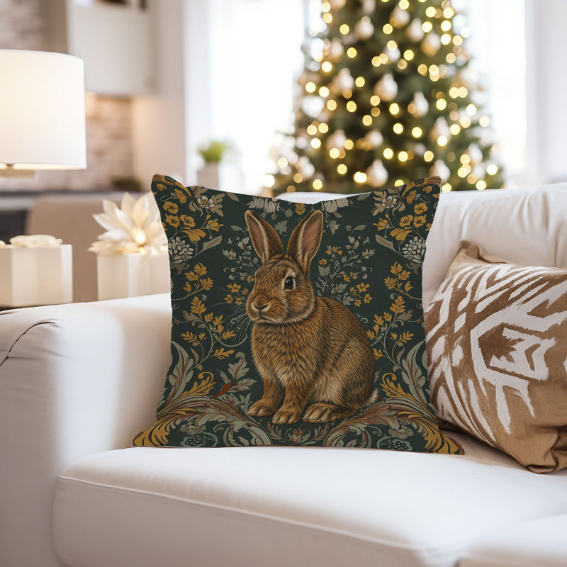 Housse de coussin animaux animaux William Morris - Bunny Rabbit IV Cottage, 20x20