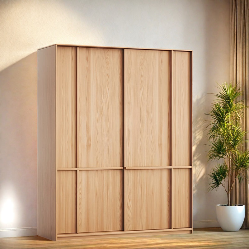 Simple Modern Log Style Push Pull Wardrobe, 78.74" H x 47.24" W x 23.62" D