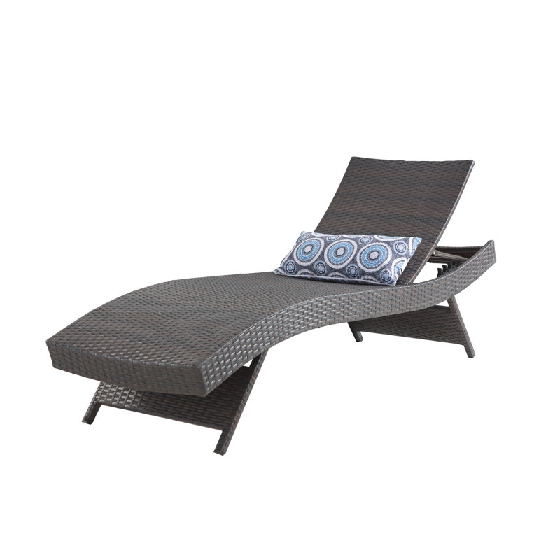 Chaise longue d'extérieur en osier Ozellar, Marron foncé