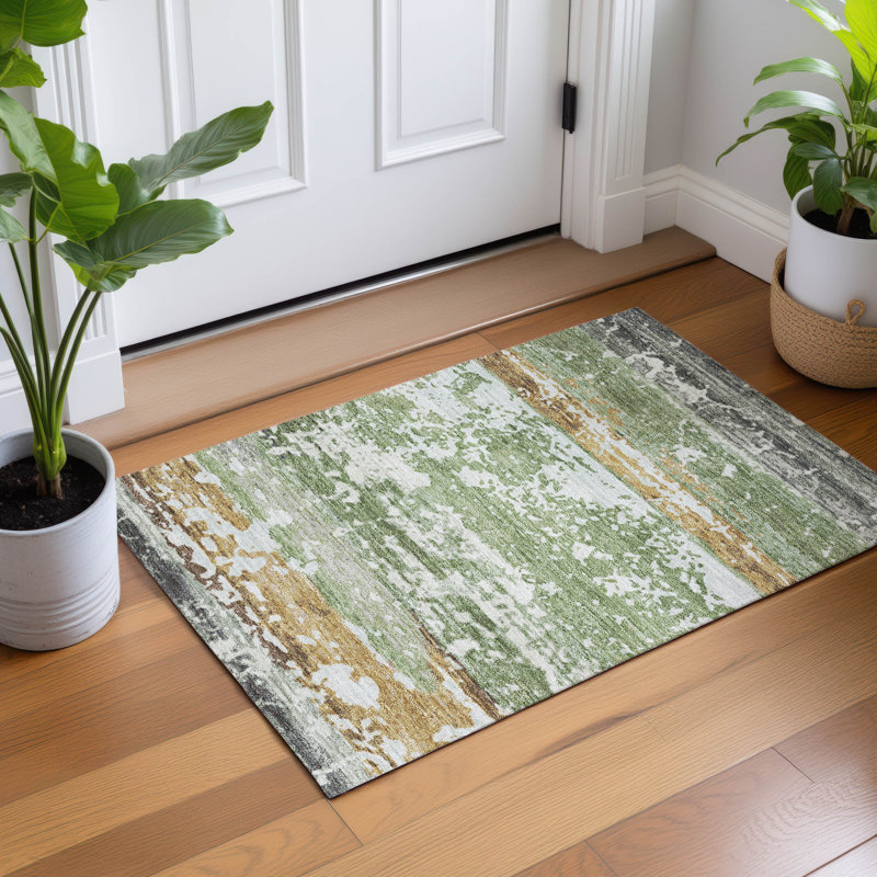 Tapis intérieur / extérieur lavable à la machine Lanphear ACN2398, Rectangle 1 pi 8 po x 2 pi 6 po
