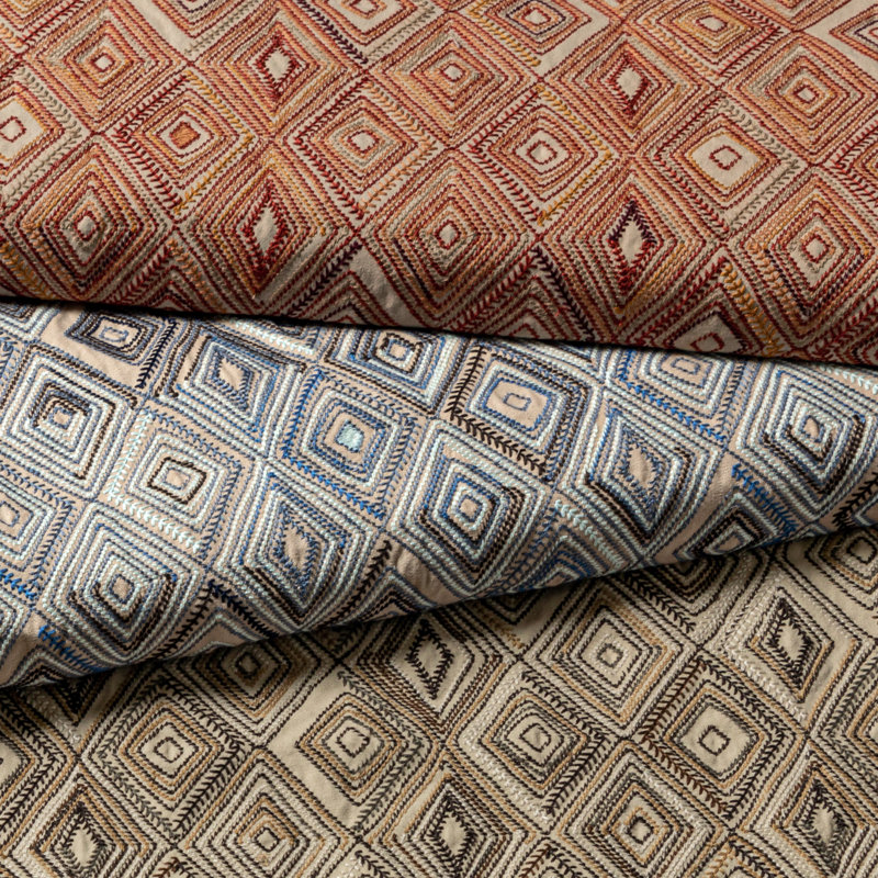 Breckenridge Bowen Embroidery Fabric, Paprika
