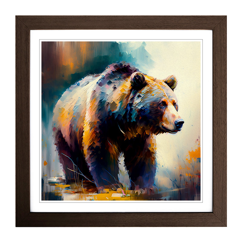 Single Picture Frame Print on Wood, Walnut
