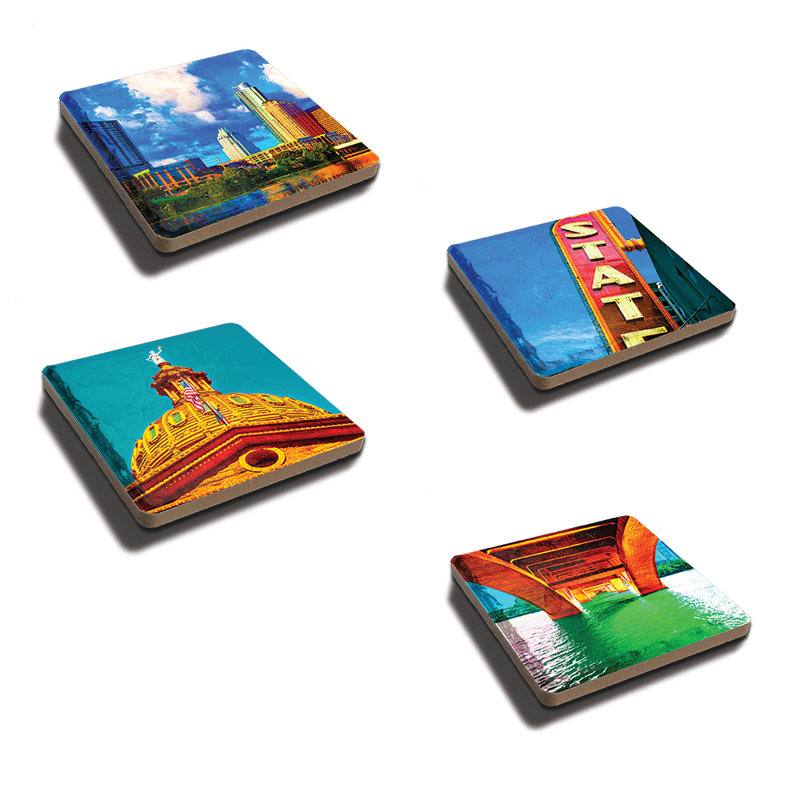 Stoneware Square 4 Piece Coaster Set