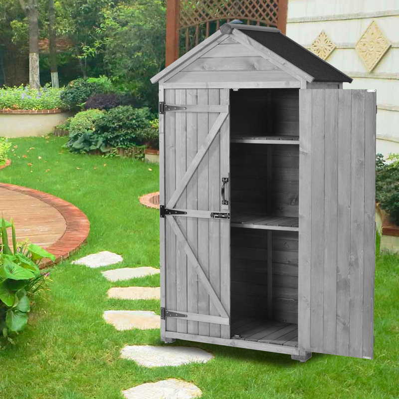 Waterproof 3 ft. W x 2 ft. D Solid Wood Lean-to Storage Shed, Gray