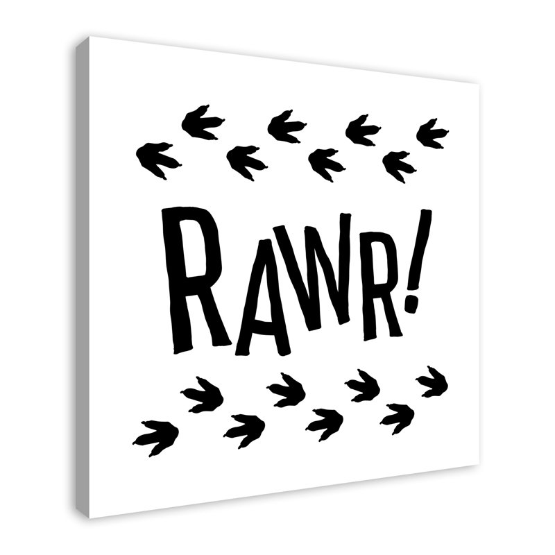 «Mallon Rawr Dinosaur Traces», art encadré, H 36 po x l 36 po x P 1,25 po, Toile tendue