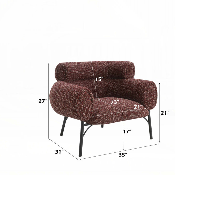 Fauteuil rembourré avec pieds en métal