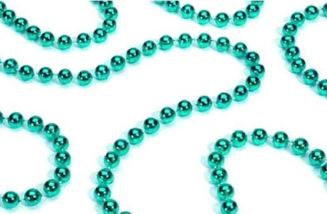 Guirlande de Noël brillante à perles métalliques, Turquoise vif métallique